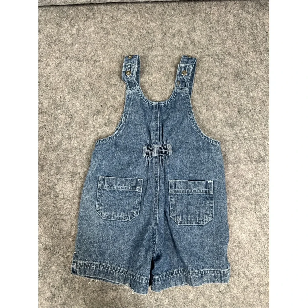 Vintage Y2K Arizona Jeans Baby Denim Short Walls Overalls 12M Embroidered